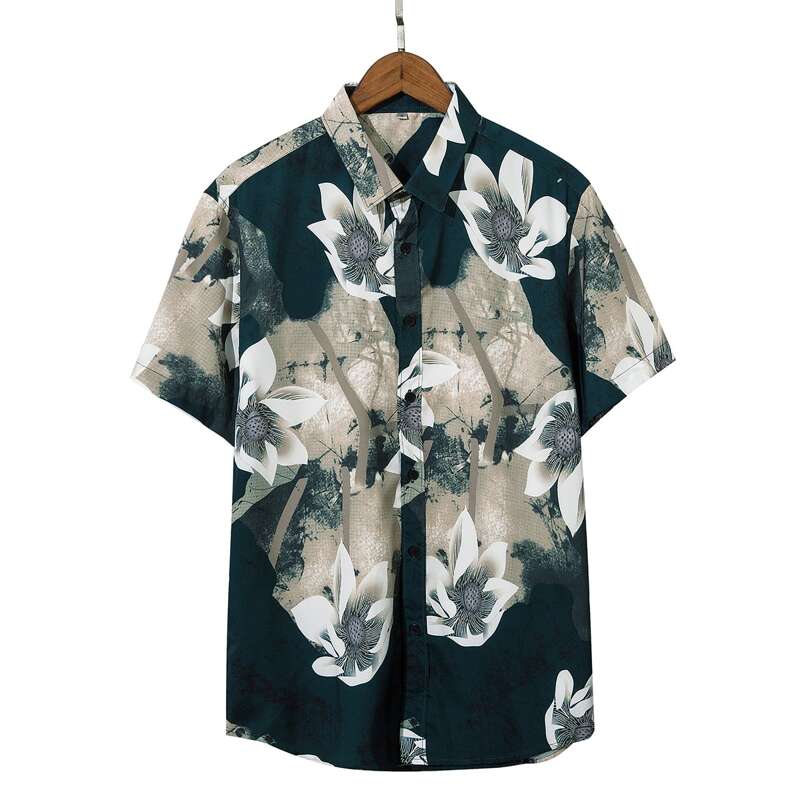 

Guys Floral Print Button Up Shirt, Multicolor