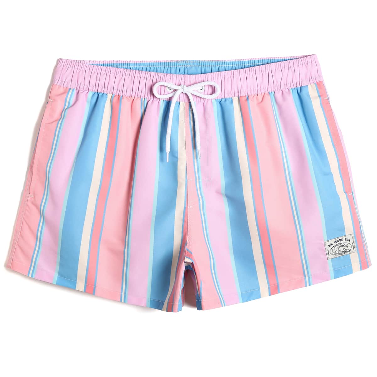 

Guys Striped Drawstring Waist Swim Trunks, Multicolor