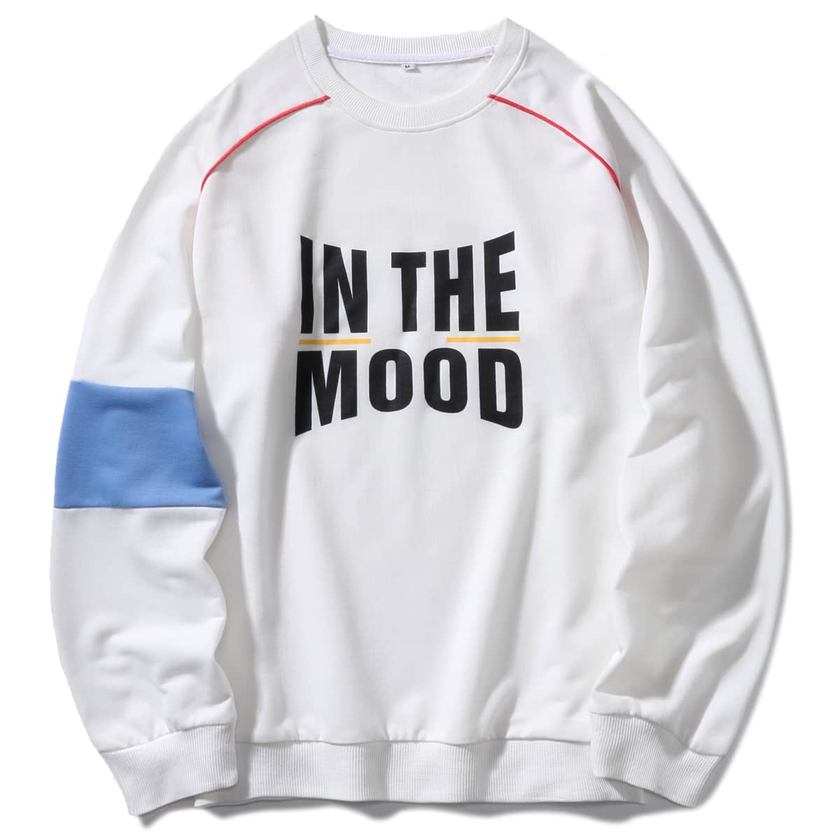 

Men Contrast Panel Letter Graphic Sweatshirt, White