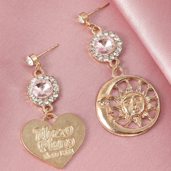 

Sun Moon Drop Earrings, Gold