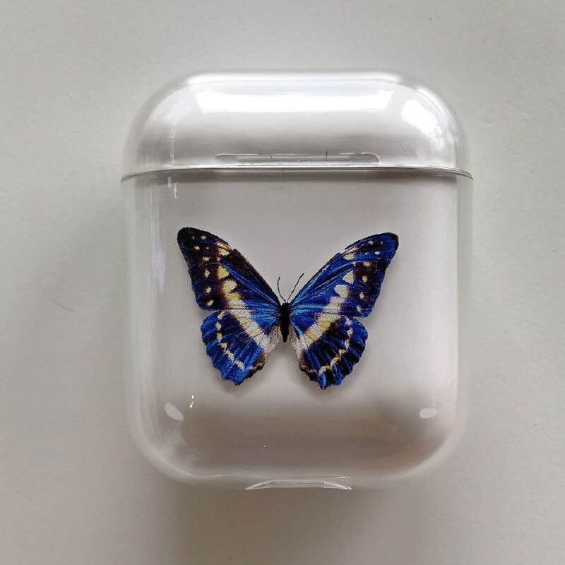 

Butterfly Print Clear AirPods Case, Multicolor