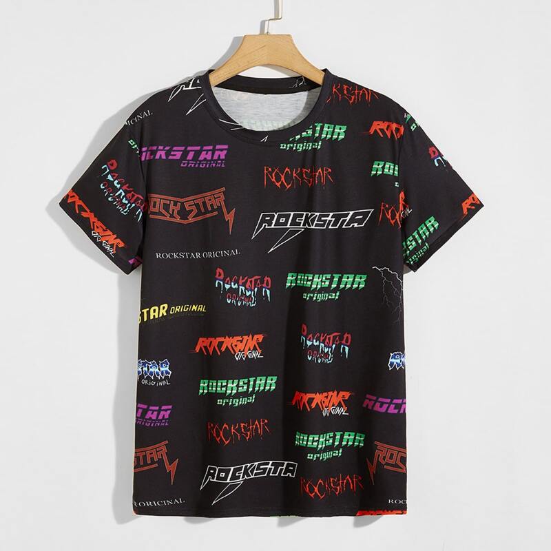 

Guys Letter Graphic Tee, Black
