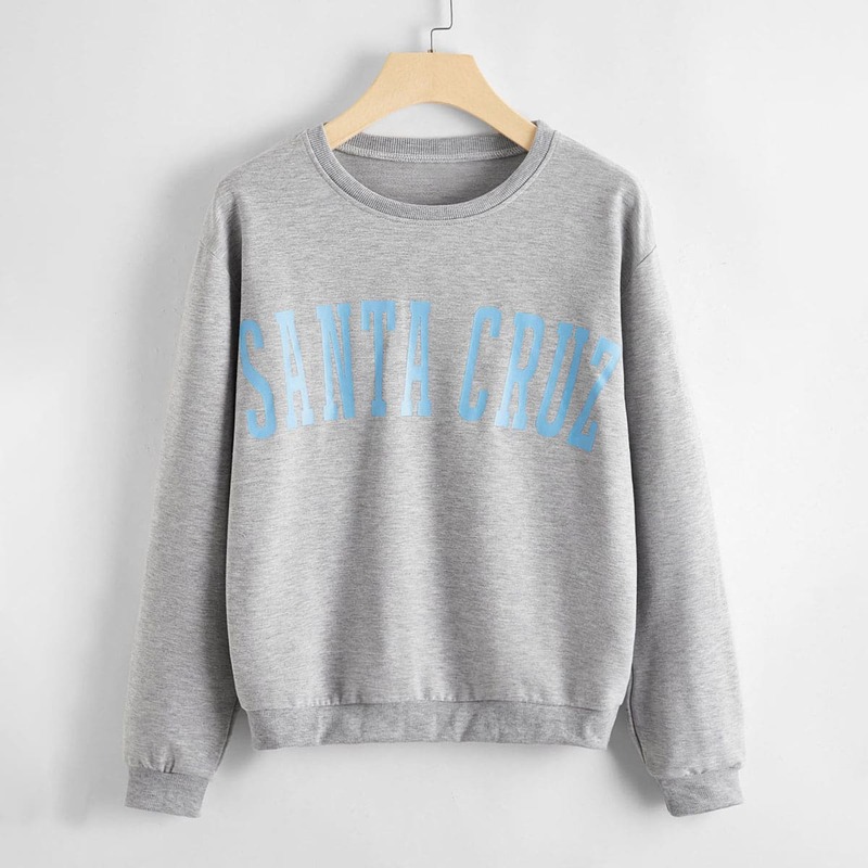 

Letter Graphic Drop Shoulder Sweatshirt, Light grey