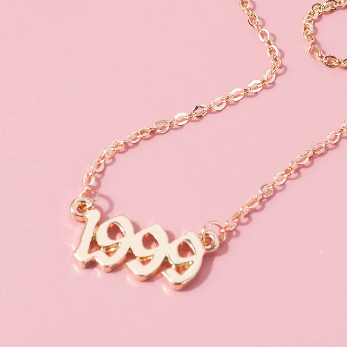 

Number Charm Chain Necklace, Gold