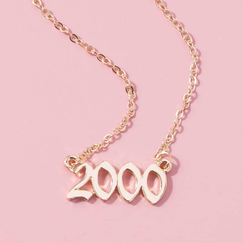 

Number Charm Chain Necklace, Gold