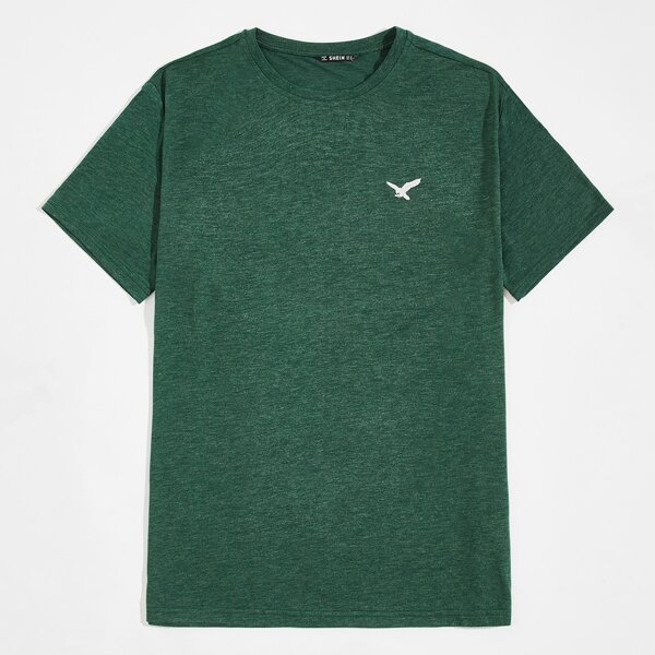 

Вышивка С животными Повседневный Мужские футболки, Темно-зеленый