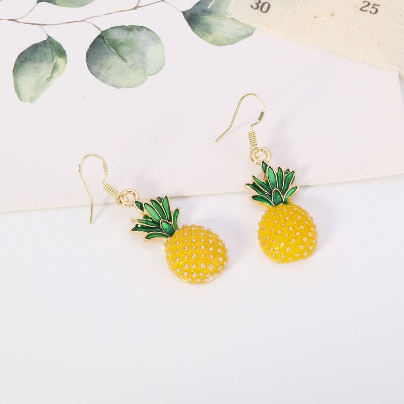 

Pineapple Design Drop Earrings, Multicolor