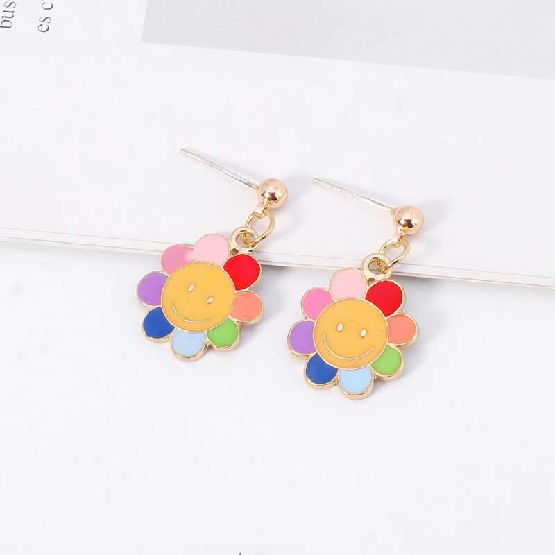 

Smiley Flower Drop Earrings, Multicolor