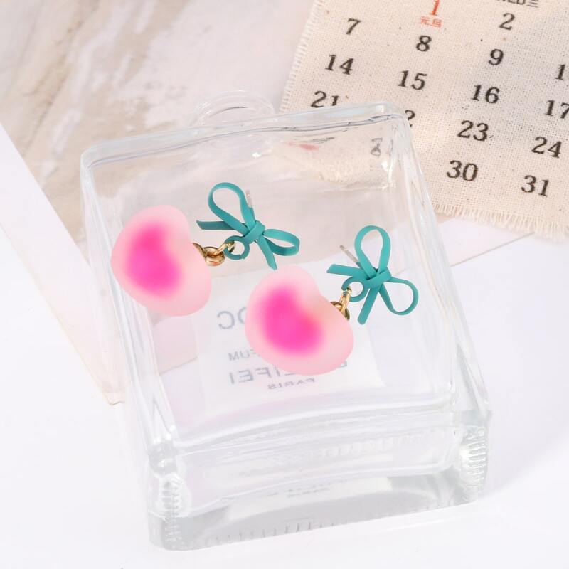 

Bow & Heart Charm Earrings, Multicolor