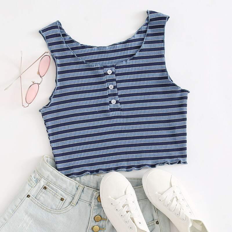 

Lettuce Trim Striped Tank Top, Multicolor