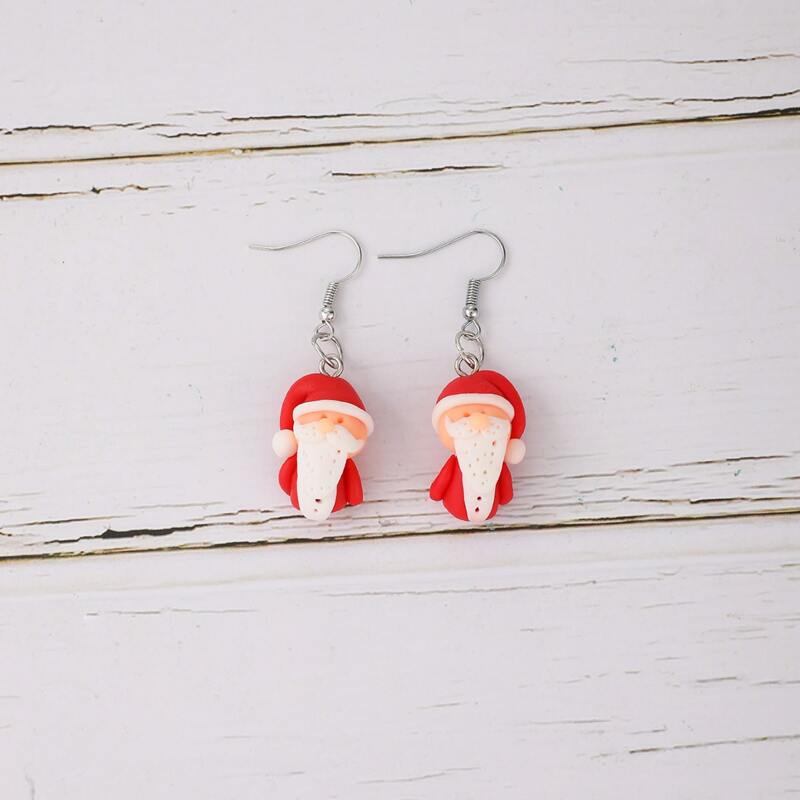 

Santa Claus Drop Earrings, Red