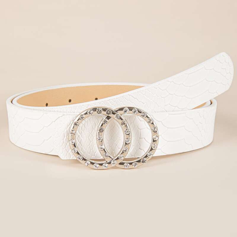 

Double O-ring Buckle Belt, White