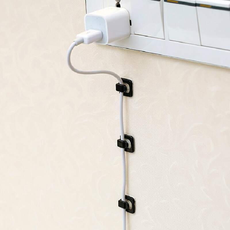 

18pcs Adhesive Wire Holder, Black