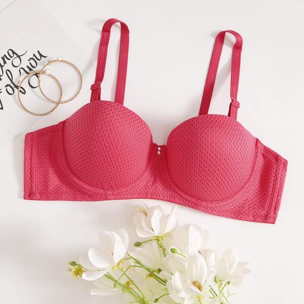 

Simple Underwire Bra, Watermelon pink