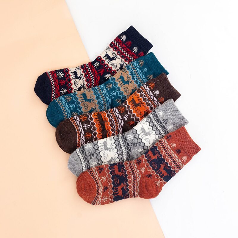 

5pairs Christmas Pattern Socks, Multicolor