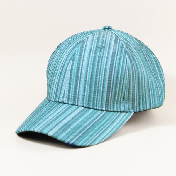 

Striped Pattern Baseball Cap, Blue