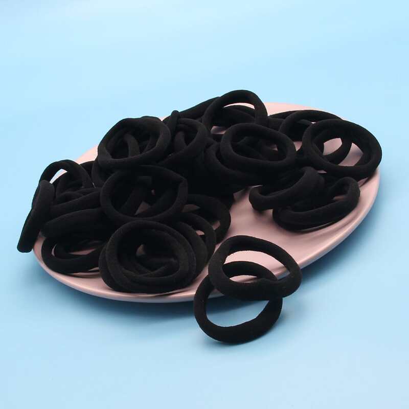 

50pcs Simple Hair Tie, Black