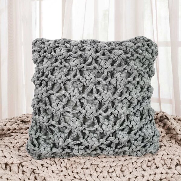 

Braided Cushion Cover Without Filler, Grey