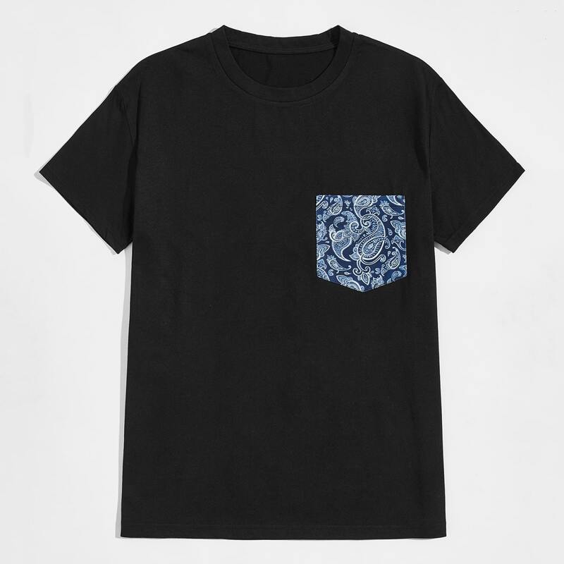 

Guys Paisley Pocket Tee, Black