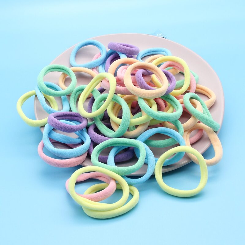 

50pcs Random Macaron Hair Tie, Multicolor
