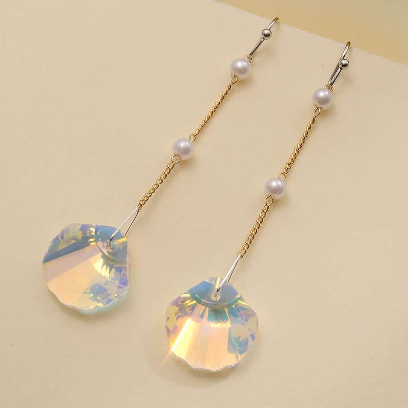 

Shell Charm Faux Pearl Decor Drop Earrings, Multicolor