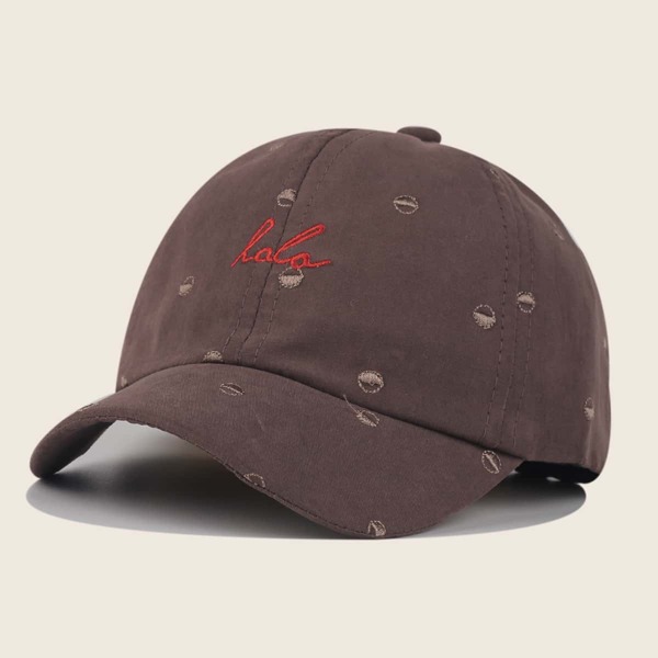 

Toddler Kids Letter Embroidered Baseball Cap, Coffee brown