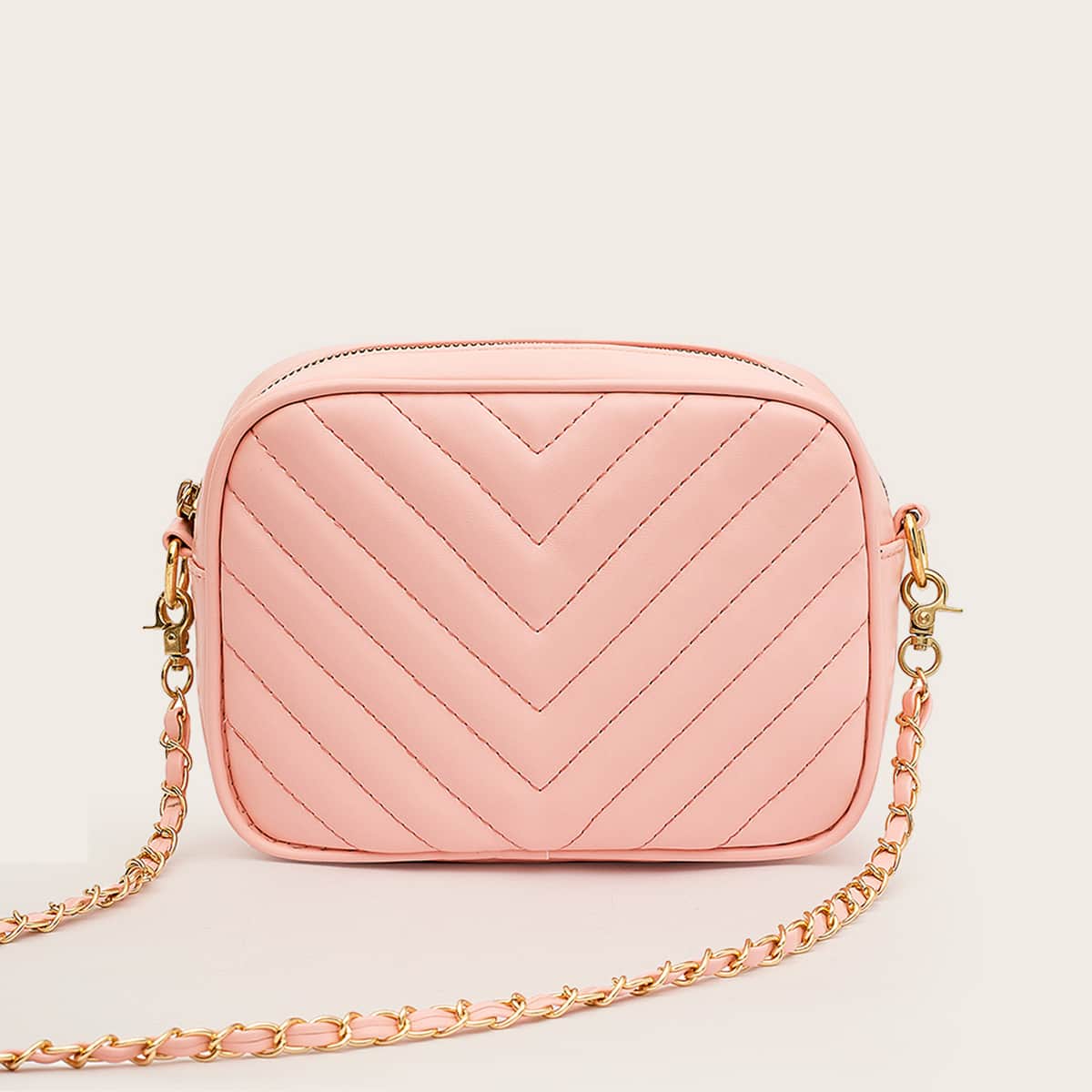 

Chevron Graphic Crossbody Bag, Pink