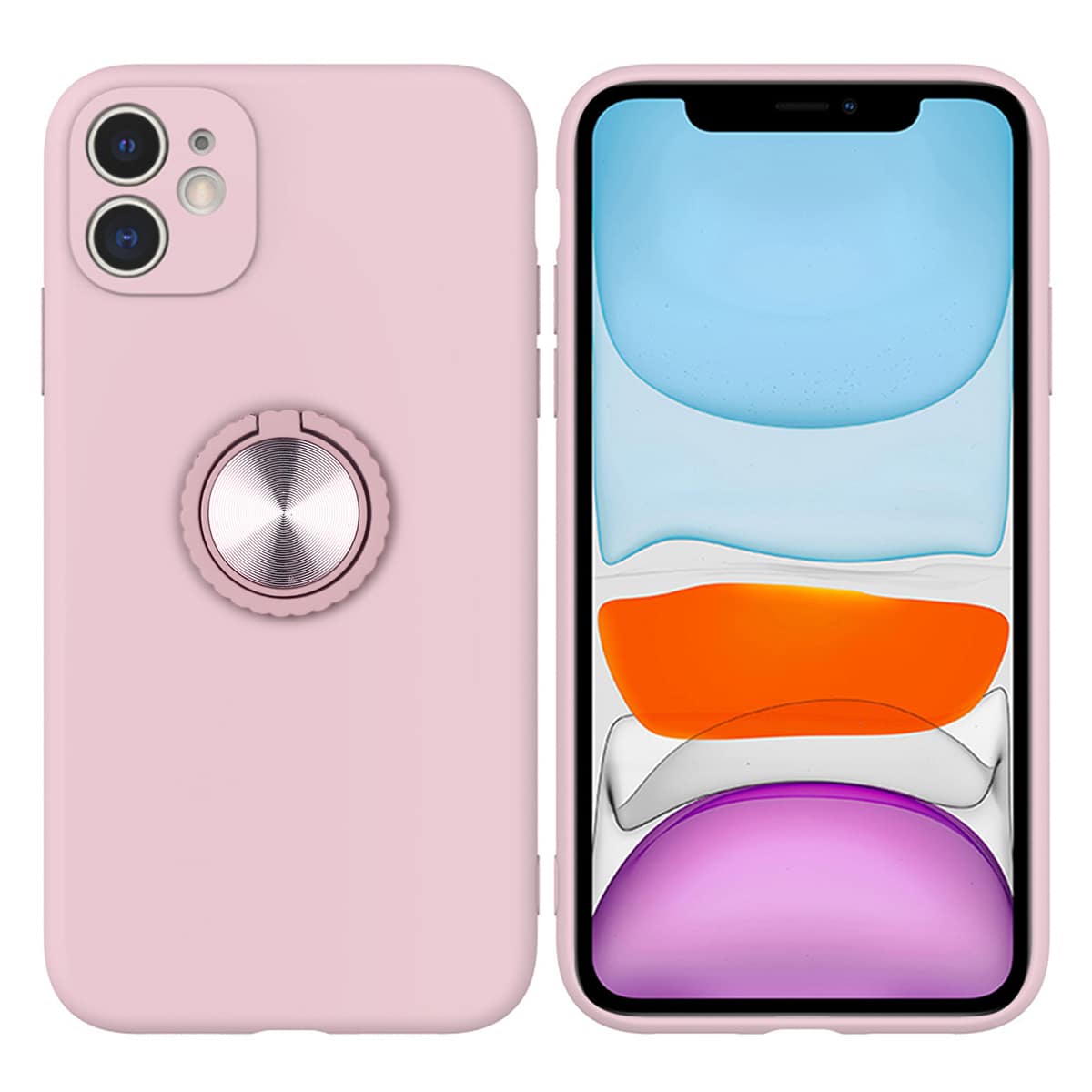 

Solid Ring Holder iPhone Case, Pastel baby pink