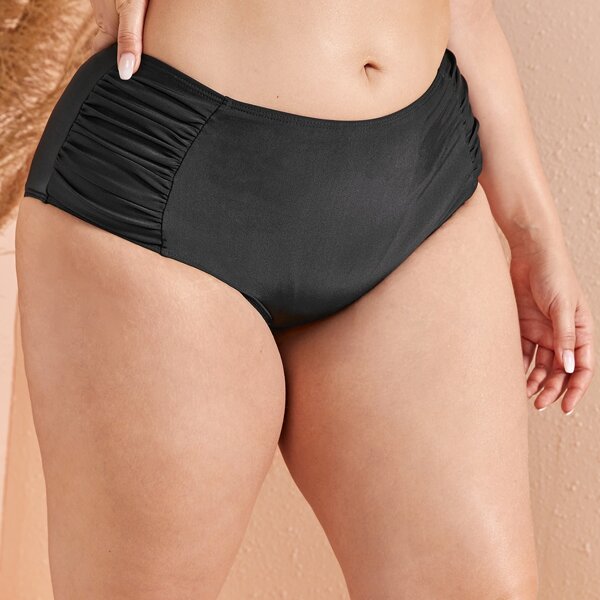 

Plus Ruched Bikini Panty, Black