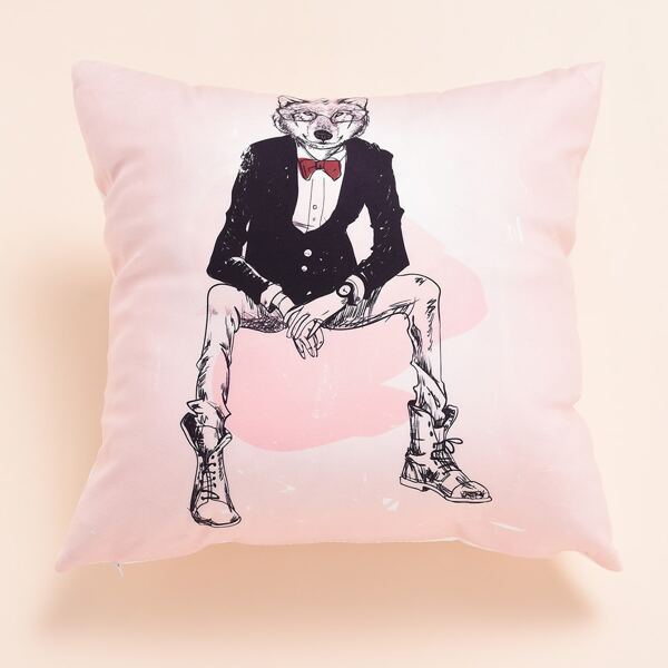 

Werewolf Print Cushion Cover Without Filler, Multicolor