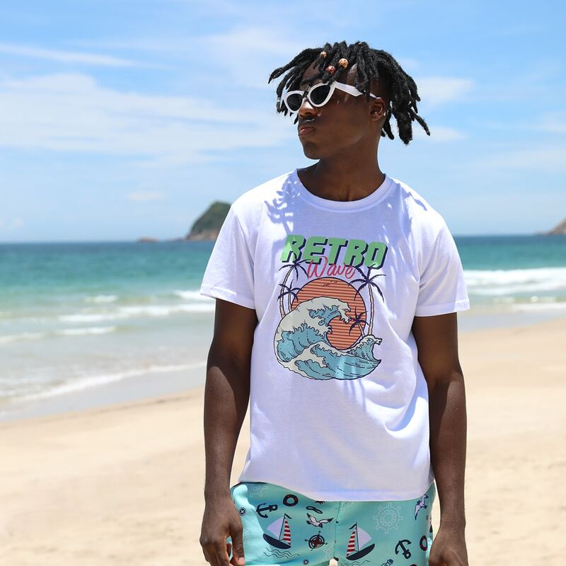 

Guys Wave Graphic Tee, White