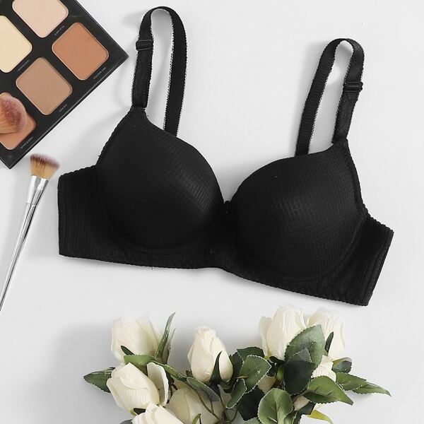

Solid Underwire Bra, Black
