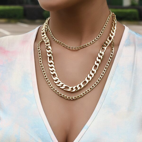 

Layered Chain Necklace, Gold