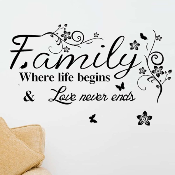 

Slogan Graphic Wall Sticker, Black