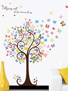 兒童蝴蝶圖案墻面貼紙 - 彩色 - 查看 4