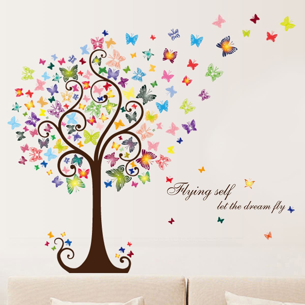 

Kids Butterfly Print Wall Sticker, Multicolor