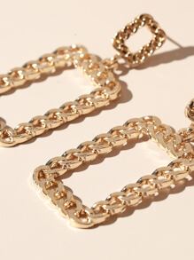 鏈條設計耳墜 - 金黃色 - 查看 3