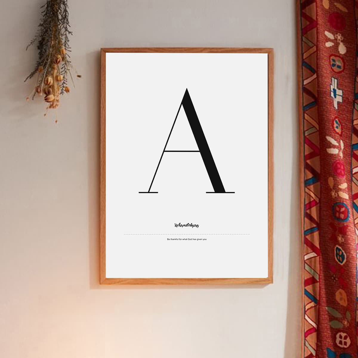 

Alphabet Print Wall Painting Without Frame, White