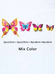 12入組3D蝴蝶墻面貼紙