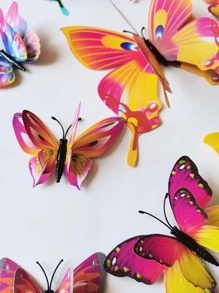 12入組3D蝴蝶墻面貼紙