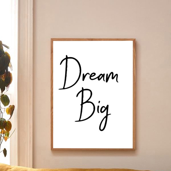 

Slogan Graphic Wall Painting Without Frame, White