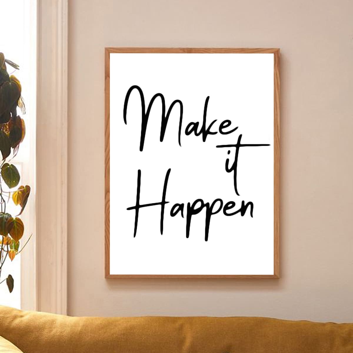 

Slogan Graphic Wall Painting Without Frame, White