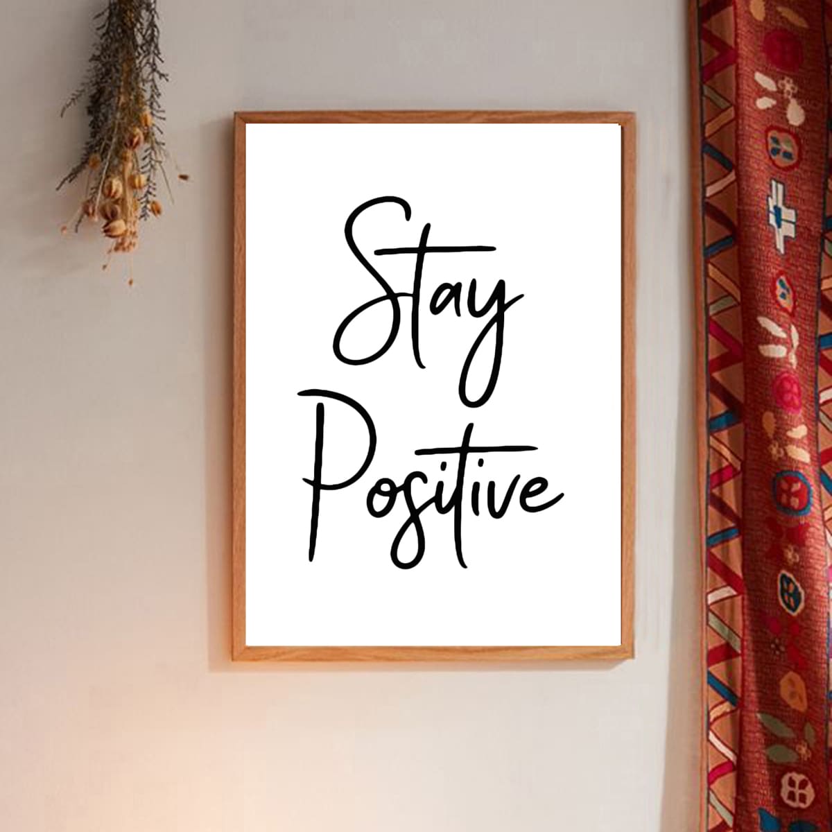 

Slogan Graphic Wall Painting Without Frame, White
