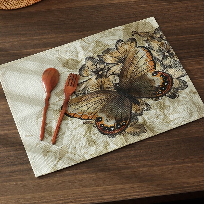 

Butterfly Print Placemat, Multicolor