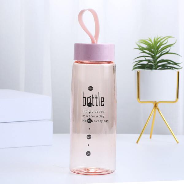 

Letter Graphic Matte Water Bottle, Pink