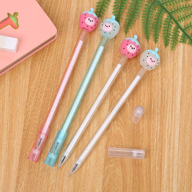 

4pcs Strawberry Gel Pen, Black