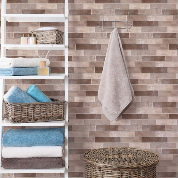 

9sheets Brick Pattern Wall Sticker, Multicolor