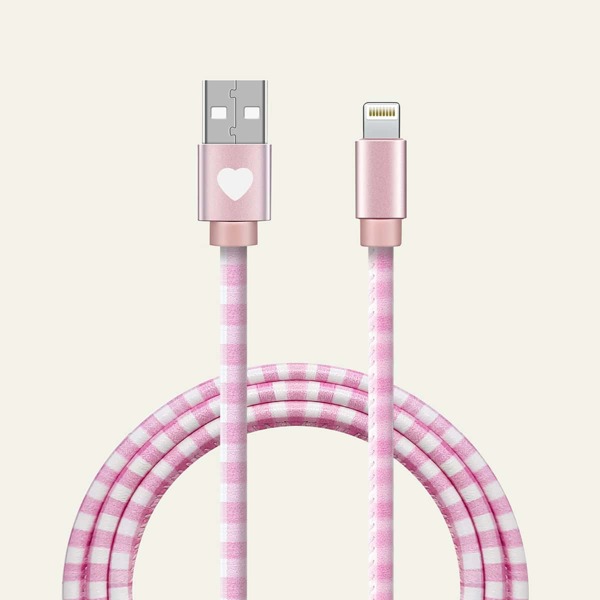 

Кабель для передачи данных iPhone в клетку 1шт, Розовые