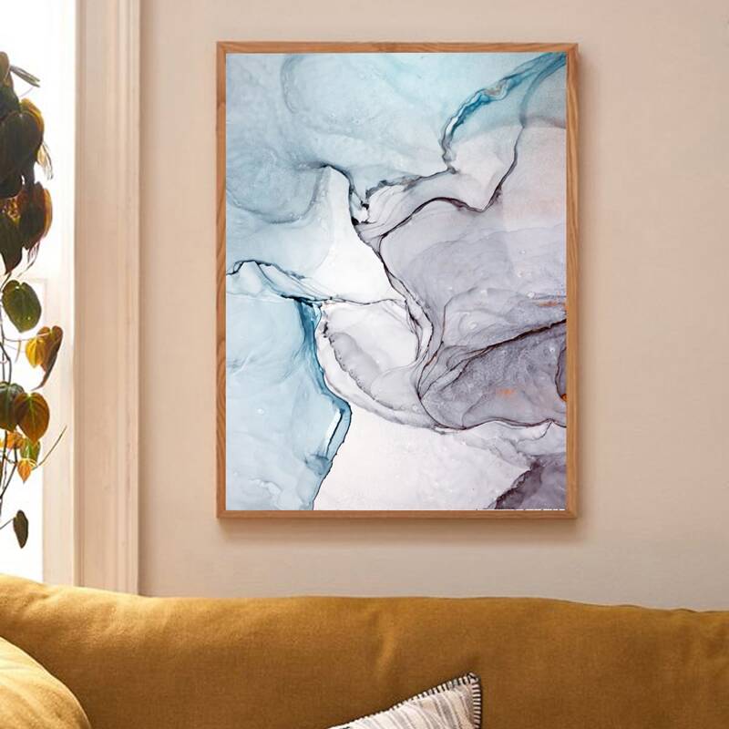 

Marble Pattern Wall Painting Without Frame, Multicolor