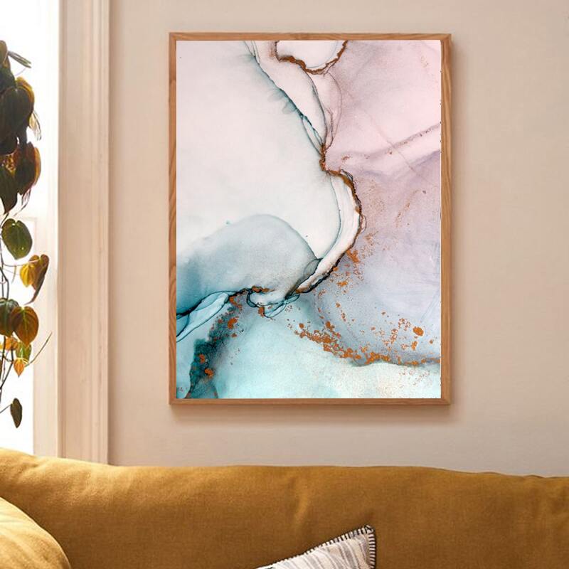 

Marble Pattern Wall Painting Without Frame, Multicolor